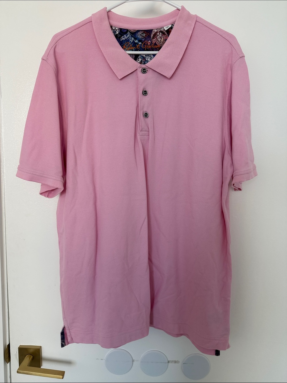 Robert Graham Men's Light Pink Polo Shirt
